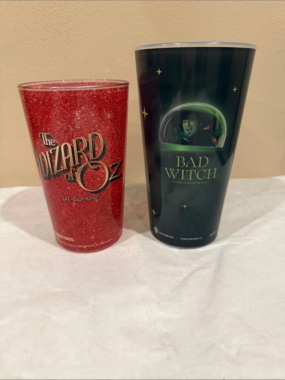 The Wizard of Oz The Sphere Las Vegas Tumblers Red Glitter & Black Wicked Witch